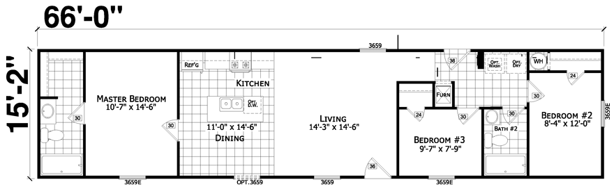 North Star 15 X 66 1001 Sqft Mobile Home Factory Expo Home